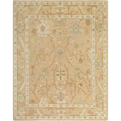 Oklahoma Hand Knotted Wool Ikat Area Rug in Beige