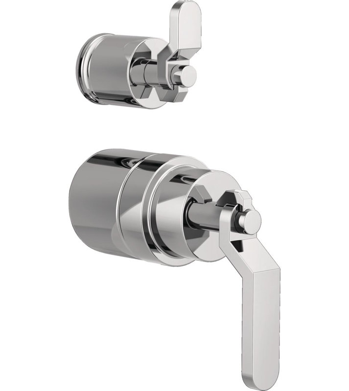 Litze® Rook Shower Integrated Valve with Handles, Chrome, Industrial Lever