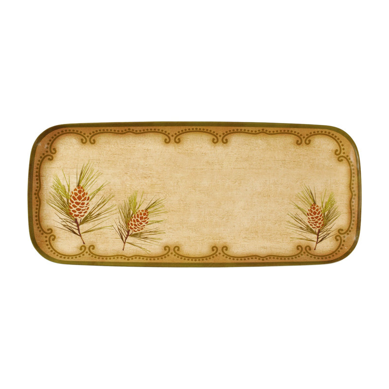 2-Piece Woodland Pinecone 15" Tray
