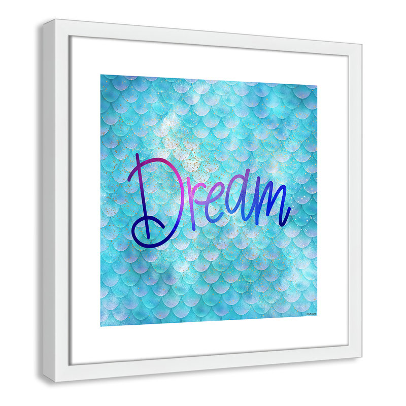 Décoration murale crème Dream Kids, H 17 po x l 17 po x P 1,19 po, Encadré de boîte blanc