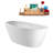67" Streamline Soaking Glossy White Freestanding Tub and Tray With Internal Drain-101413351