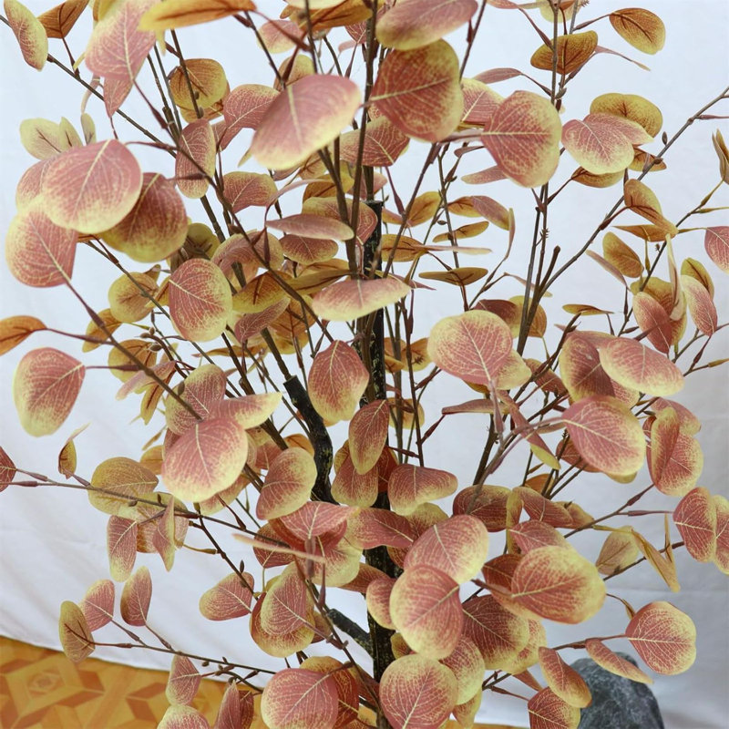Eucalyptus artificiel d'automne avec pot de fleurs, H 59,06 po