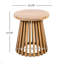 Table d'appoint d'extérieur en acacia pour le patio, table basse ronde pour la cour arrière, pelouse et balcon-1362589031