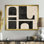 Adolphine - art mural moderne sur toile de style Mid-Century, art moderne encadré noir Mid-Century