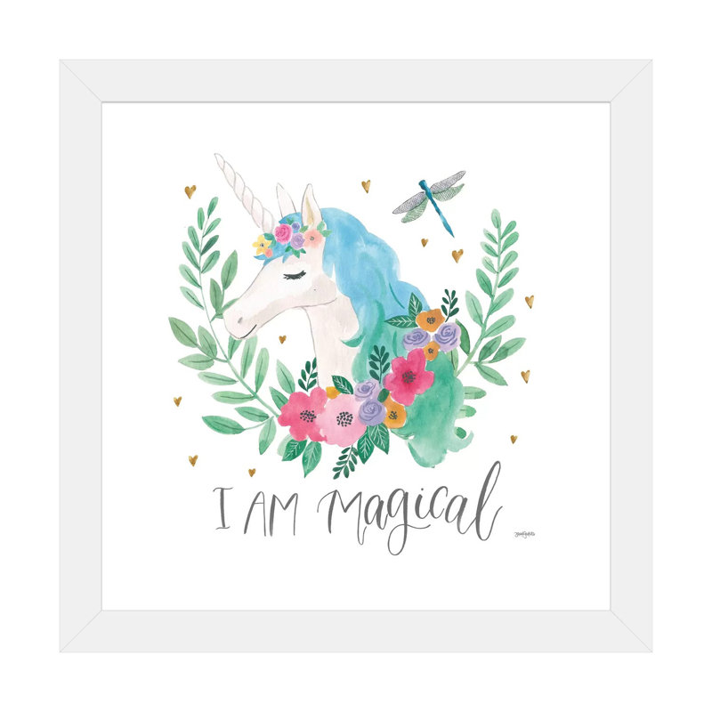 Décoration murale pour enfants Magical Friends IV, H 16 po x l 16 po x p 1 po, Papier encadré blanc