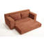 Velours côtelé orange avec siège à 2 places, mousse à mémoire de forme, structure en acier, conception convertible, sans assemblage pour les petits espaces dans la maison, mousse et tissu 21, assemblage, espaces idéaux, appartements, chambre de bureau