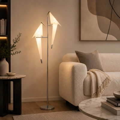 Lampe sur pied à DEL argent