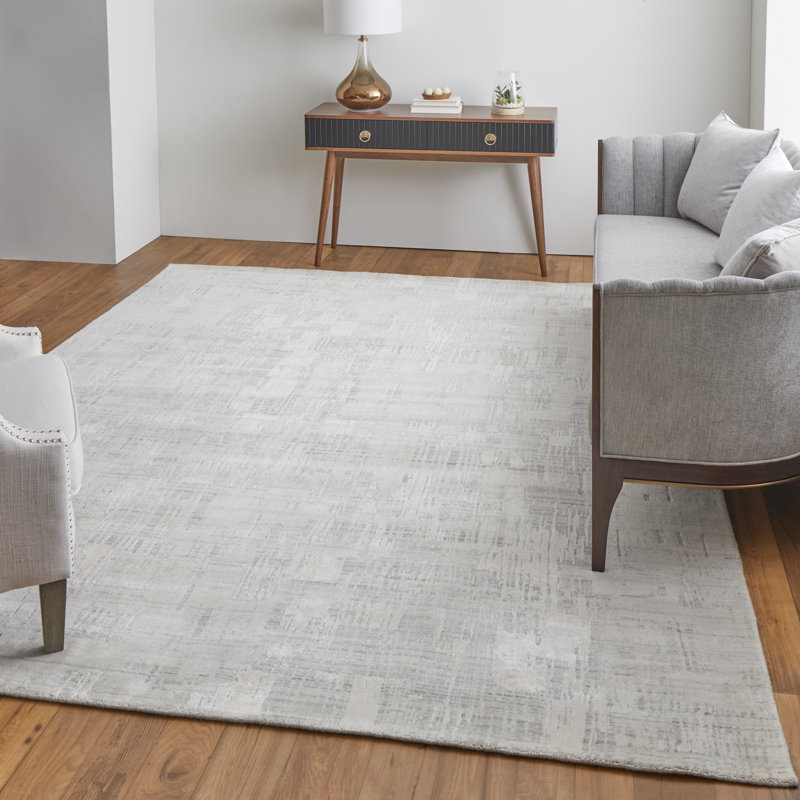 Viscose Abstract Indoor Rug, Runner 2'6" x 12'