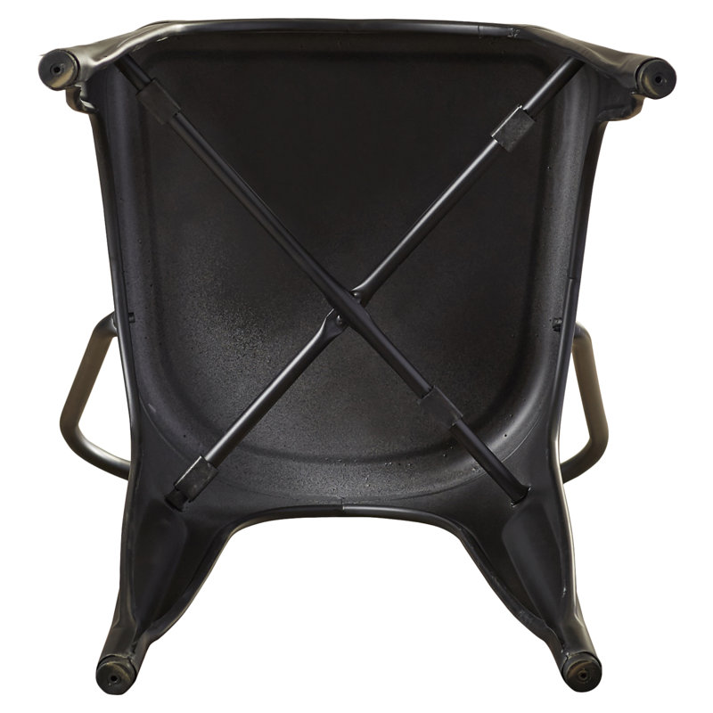 Chaise de salle à manger empilable en métal Ogawa, Noir antique