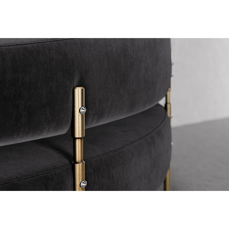 Sitiera_01 Terracota Velvet Upholstered 3-Seater Sofa With Aged Bronze Legs By Andean, Ébano