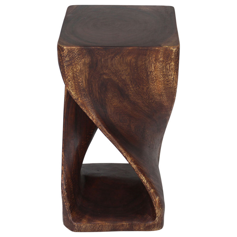 Mocha Oil Acacia Wood Twist Stool 12" x 23"