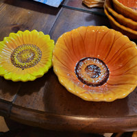 16-Piece Scripted Sunflower Dinnerware Set