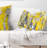 Grey and Yellow Abstract Pattern - Abstract Printed Throw Pillow-89812775-89812771