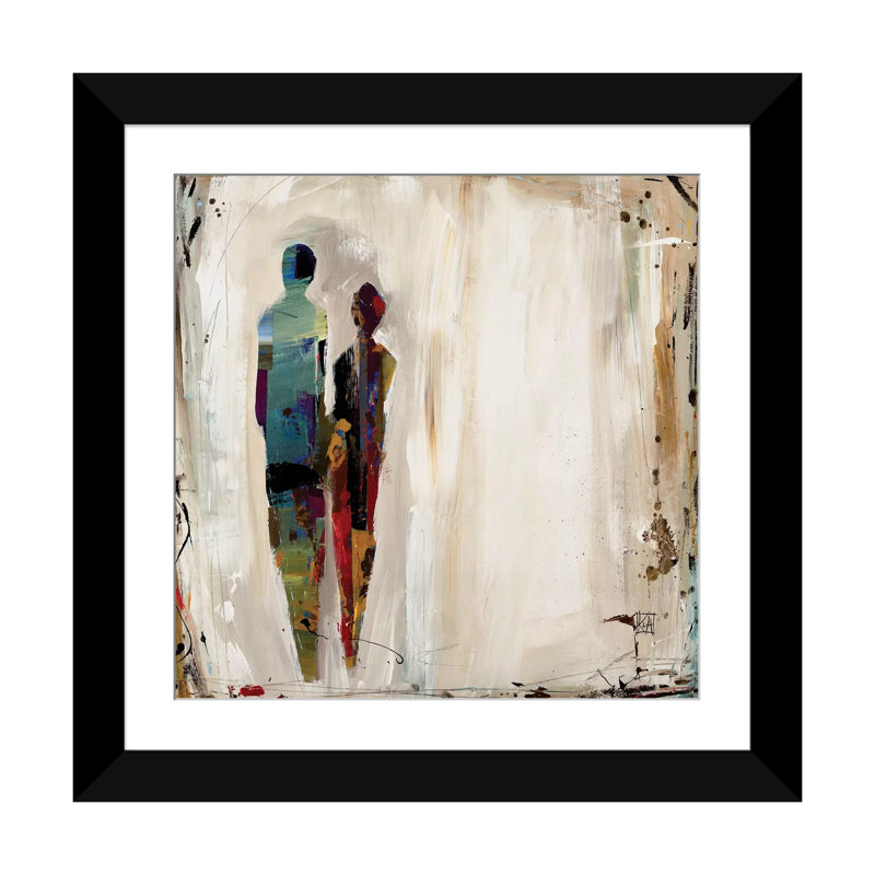« impression », reproduction sur toile, H 16 po x l 16 po x P 1 po, Papier d'art encadré noir, Blanc