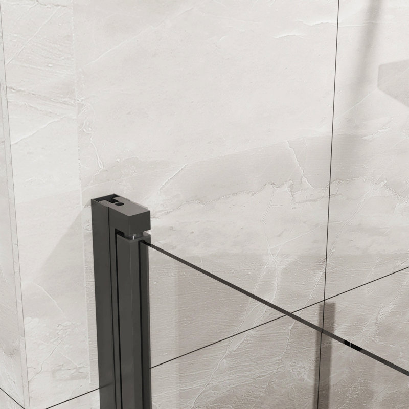 34"X72" Pivot Shower Door, 1/4 Inch Thick Tempered Glass Swing Shower Door, Semi-Frameless Design