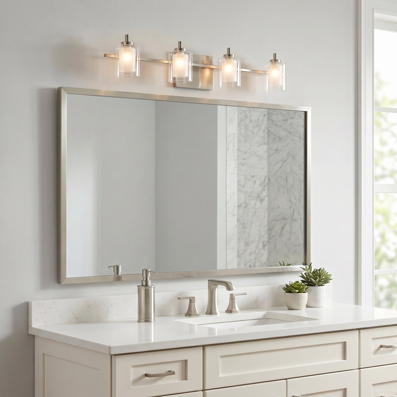 Éclairage pour meuble-lavabo à intensité variable Wenzel, Nickel brossé
