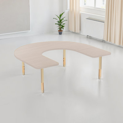Table d'activité thermofusionnée 60 "x 66" avec pieds réglables en bois épais - sable asiatique / sable / naturel