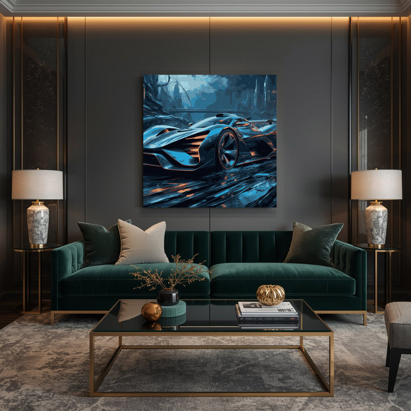 Art de transport sur toile gris, H 12 po x l 12 po