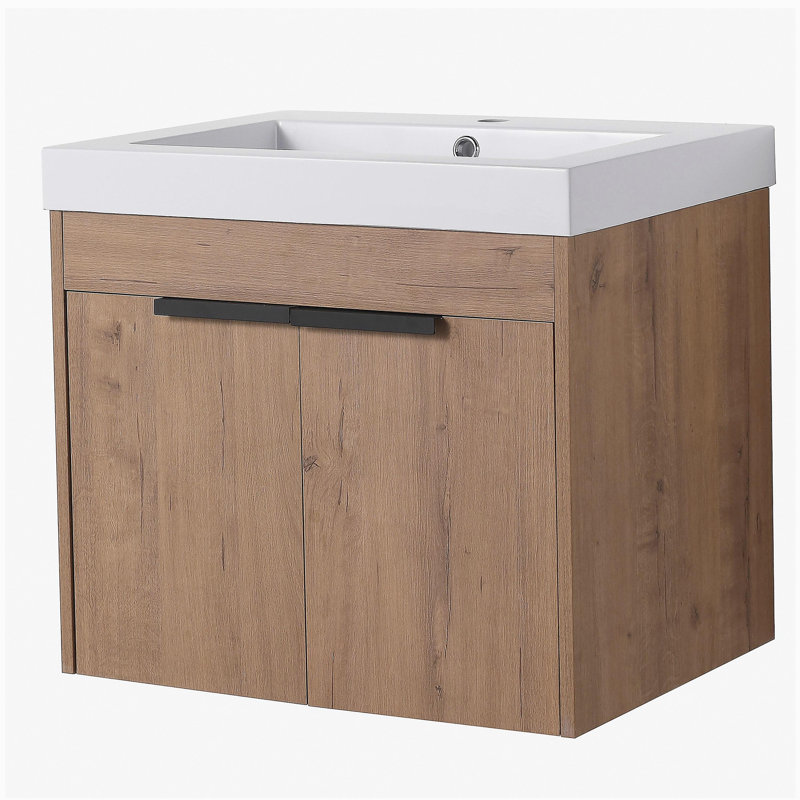 Meuble-lavabo à portes 24 po avec lavabo, convenant à une petite salle de bain, Blanc