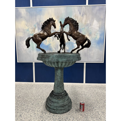Sculpture Council of Stallions en bronze coulé