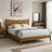 Locke Revalo Mid-Century Solid Wood Queen Platform Bed With Curved Headboard-252916326