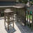 3-Piece Balcony Bar Set With Bottom Shelf Table And 2 Stools, Grey Finish