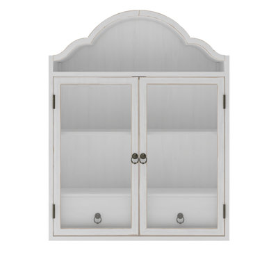 Vintage Country-Style Distressed Solid Wood Wall Cabinet