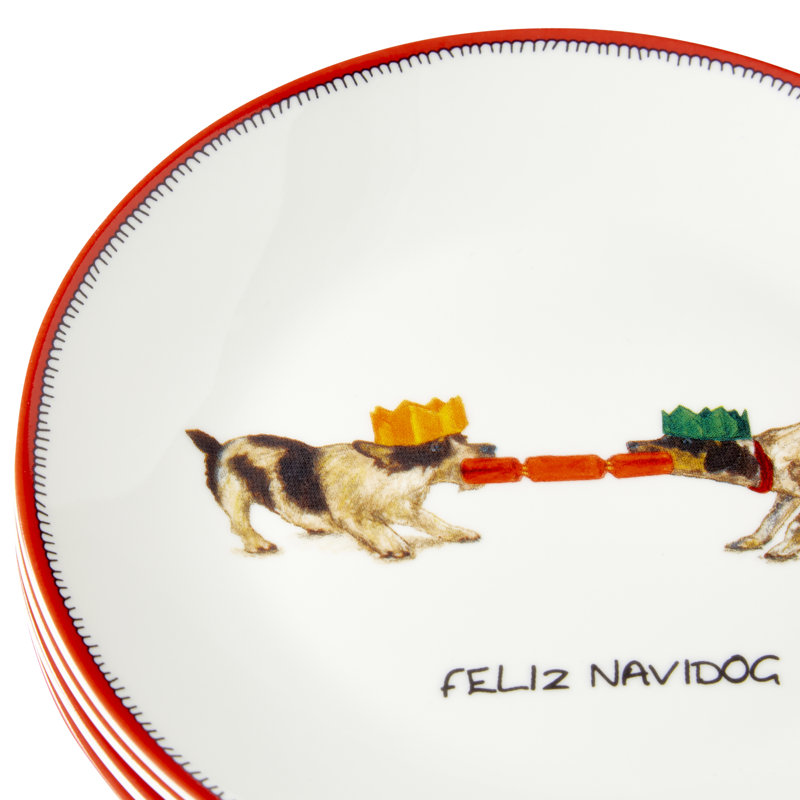 6" Doodles Tidbit Plates, Set of 4