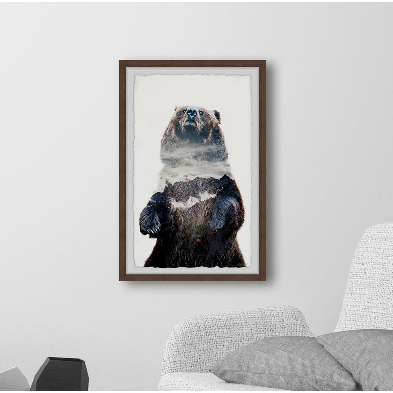 Dark Grizzly - Single Picture Frame Print, 45cm H x 38cm W x 3.81cm D