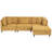 4 - Piece Upholstered Orange Corduroy Modular Sectional with Pillow Back and Removable Ottoman-408743899