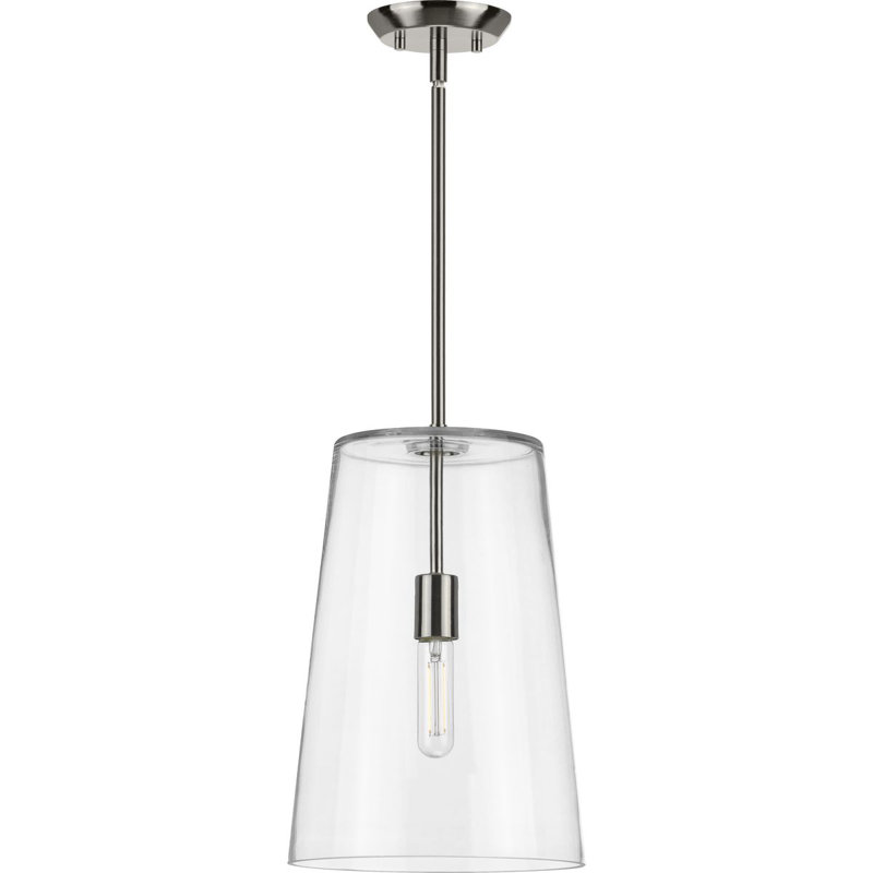 Luminaire suspendu conique à 1 lumière Selena, Argent clair, H 15,88 po x l 10,5 po x P 10,5 po