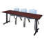 Table de formation Neyland Cain T-Base et 3 chaises empilables-32520360-32520364