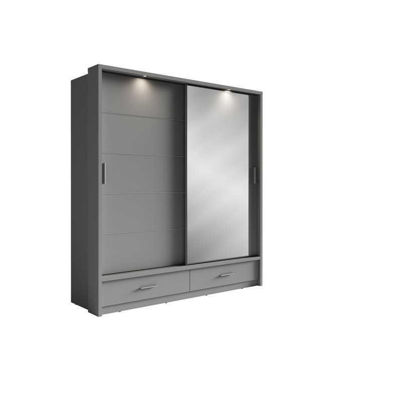 Tengan 2 Door Manufactured Wood Wardrobe, Grey