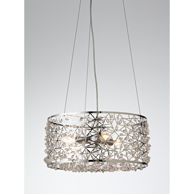 Wilkins 3 - Light Chrome Crystal Pendant