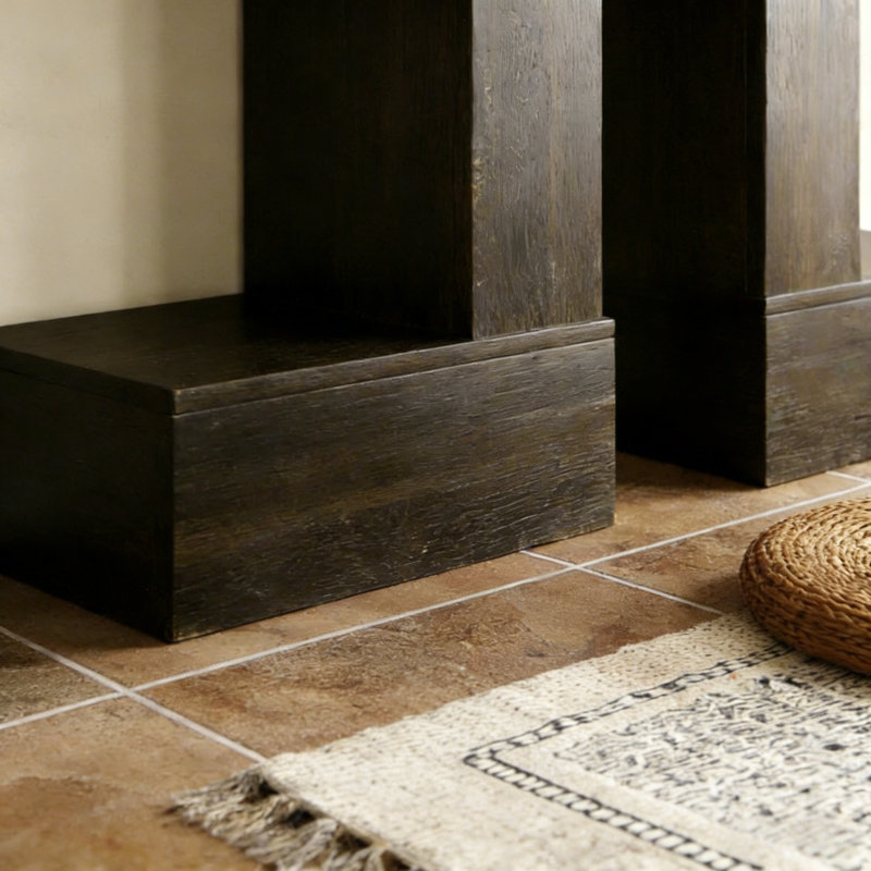 Console Mid-Century, H 31,5 po x l 47,2 po x P 11,8 po, Brun