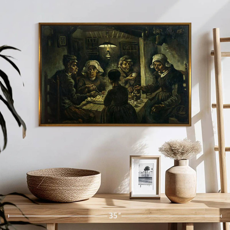 The Potato Eaters, 25" X 17", Floating Frame Gold