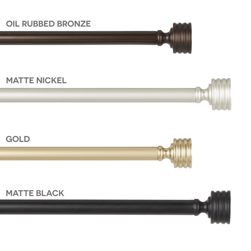 Amalgamated Textiles Adjustable Single Curtain Rod