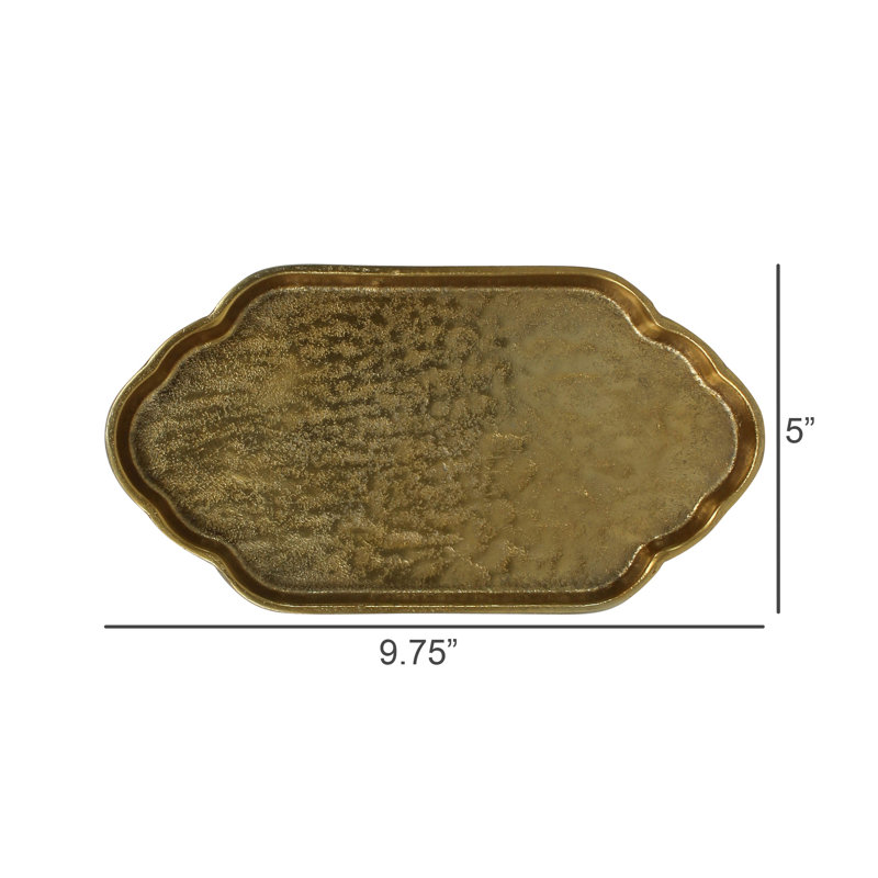 Greek Key Tray, Brass - Sm, 0.75"Wx5"Dx9.75"H