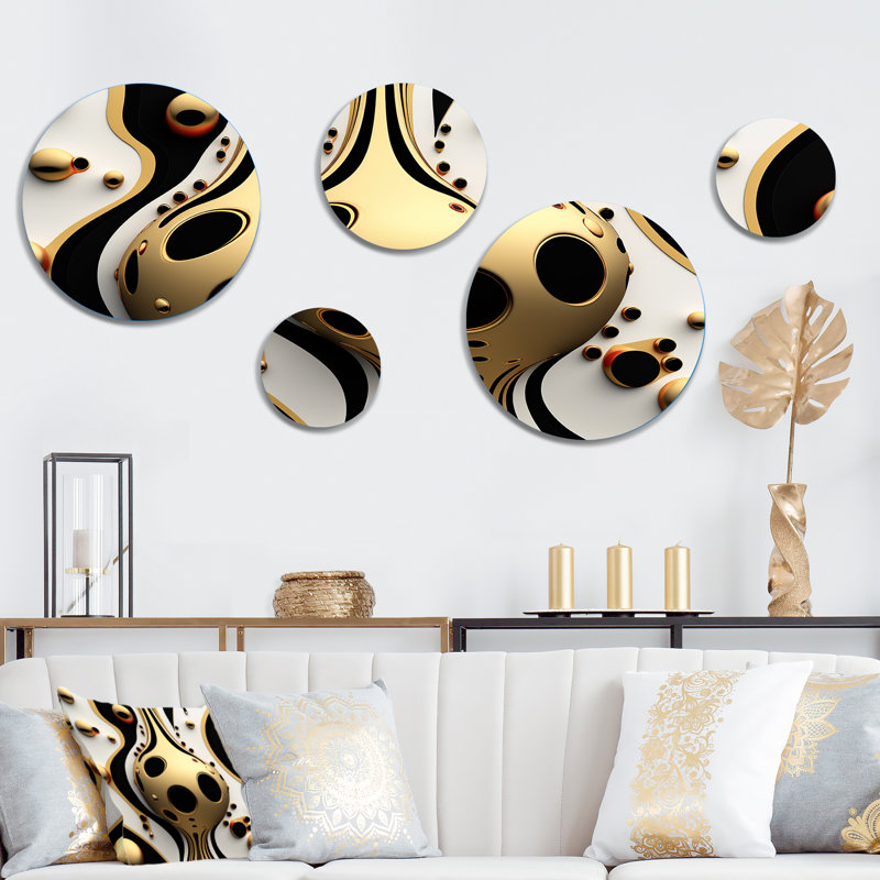 Ensemble de 5 décorations murales Golden Dew