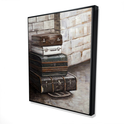Four Old Traveling Suitcases Print On Canvas