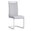 Chaises de salle à manger modernes en similicuir à haut dossier avec pieds en métal chromé en forme de C, ensemble de 2 pour espaces variés-949164242