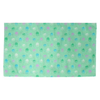 Tapis bleu/blanc pastel petits gâteaux Avicia