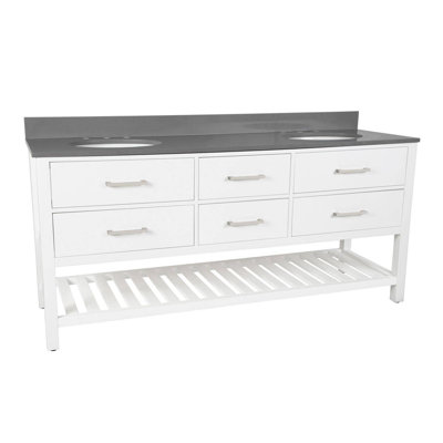 Meadowbrook 72'' Double Bathroom Vanity with Quartz Top
