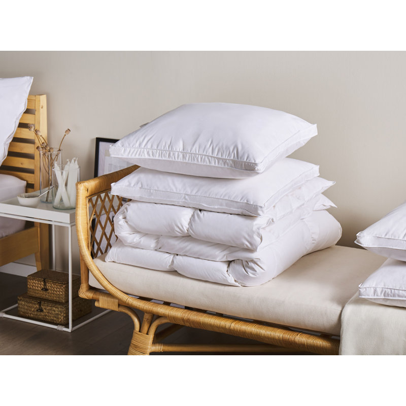 O'Hara Set of 2 Bed Feather & Down Medium Support Pillow, 50cm H x 60cm W x 10cm D