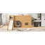 Lit mezzanine bas tout-en-un Mapleton avec tablettes de rangement et glissade-124611211