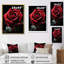 «Red Black Rose Elegance I», art mural sur toile florale-1203607229-1203607231