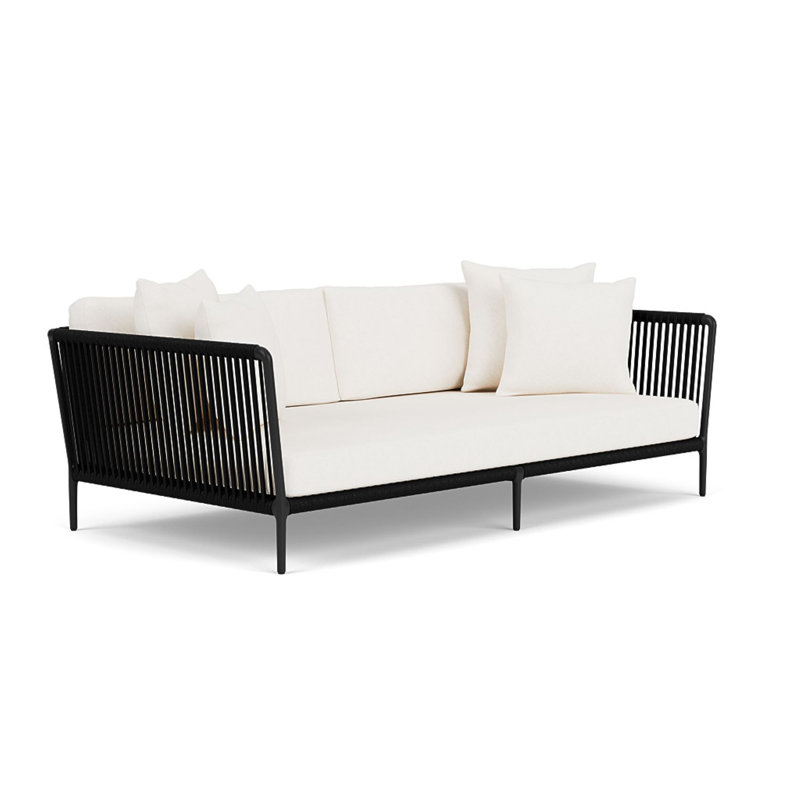 Otti Three-Seat Sectional Sofa, Blanca, Black