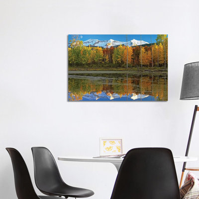 Full Moon Over East Beckwith Mountain Rising Above Fall Colored Aspen Forests, Colorado by Tim Fitzharris - Wrapped Canvas Print