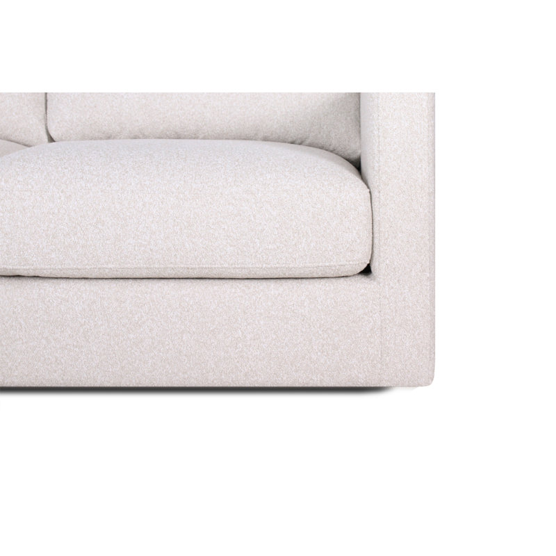 Canapé modulaire moderne en tissu avec méridienne large Oatmeal Performance, Gauche