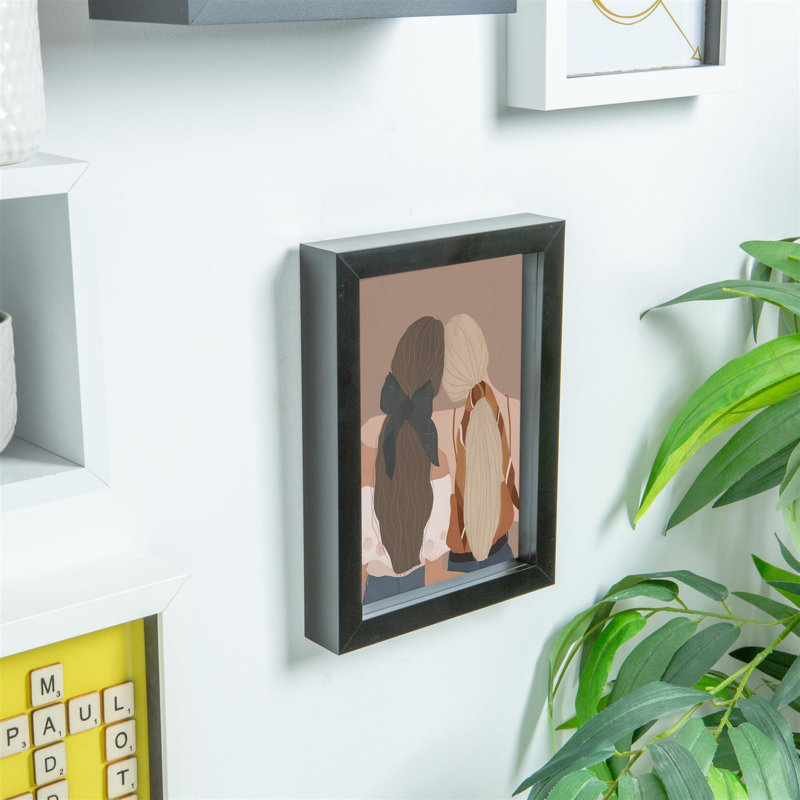 3D Box Photo Frame with 4" x 6" Mount - A5 (6" x 8"), Black